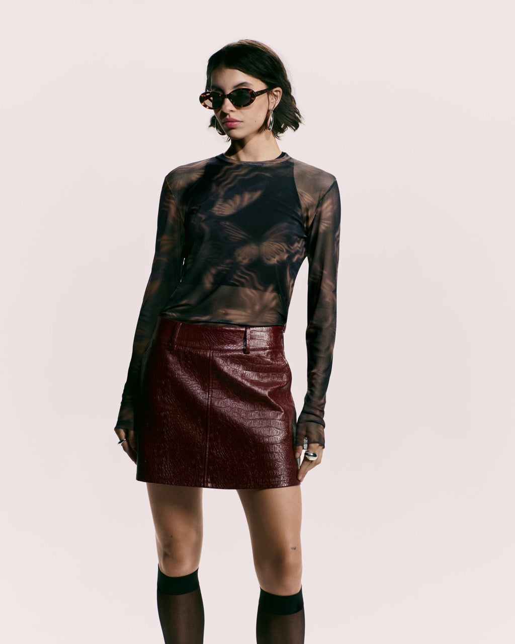 BUTTERFLY MESH T-SHIRT WOMEN