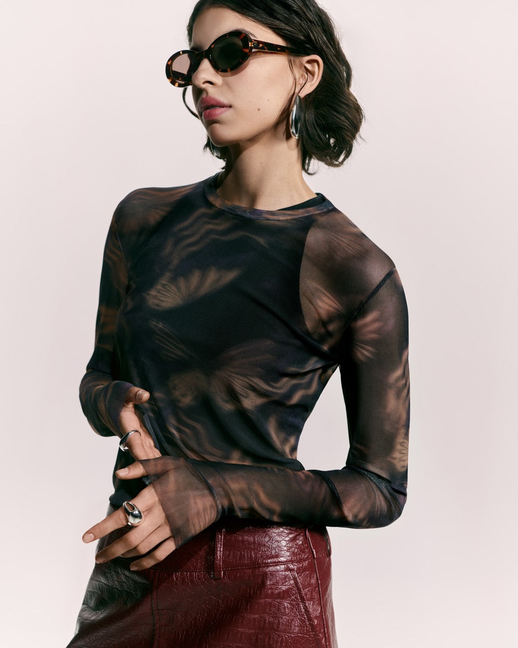 BUTTERFLY MESH T-SHIRT WOMEN